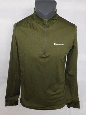 Montane Green Dart performance 1/4 Zip Neck Long Sleeve T-Shirt Men's L